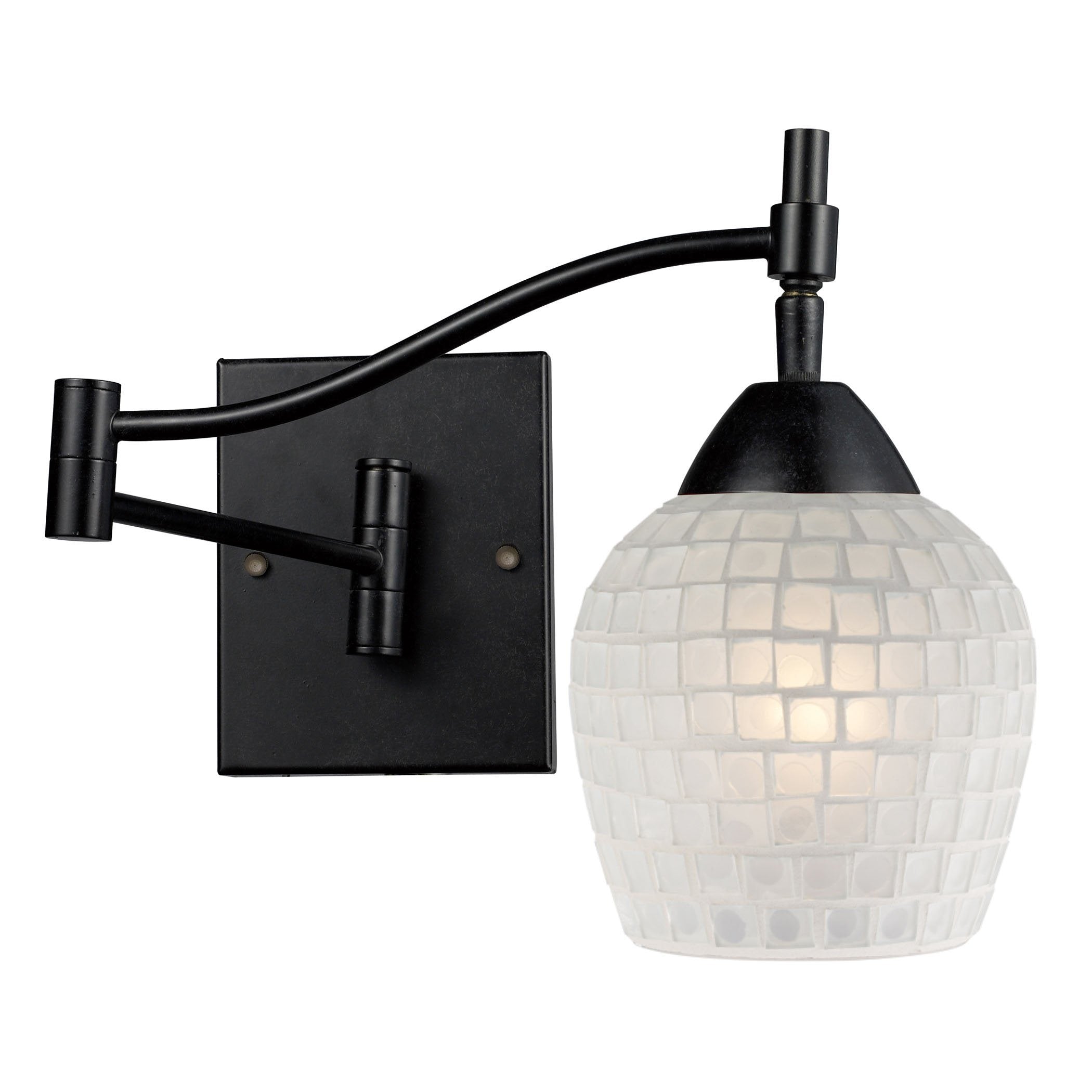 Celina 1 Light Swingarm Sconce In Dark Rust And White Wall Elk Lighting 