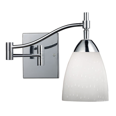 Celina 1 Light Swingarm Sconce In Polished Chrome And Simple White Wall Elk Lighting 