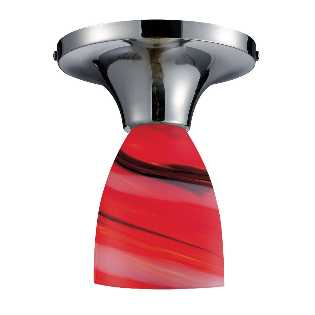 Celina 1 Light Semi Flush In Polished Chrome And Candy Glass Semi Flushmount Elk Lighting 