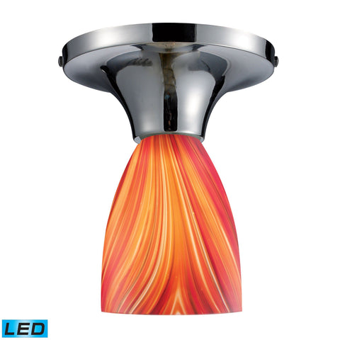 Celina 1-Light Semi-Flush in Polished Chrome and Multi Glass - LED Offering Up To 800 Lumens (60 Wat Ceiling Elk Lighting 