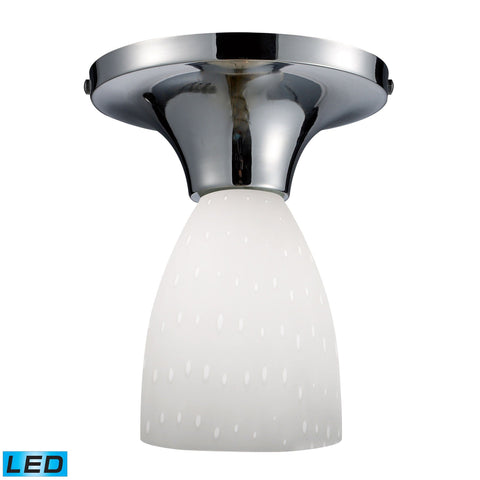 Celina 1 Light LED Semi Flush In Polished Chrome And Simple White Semi Flushmount Elk Lighting 