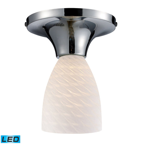 Celina 1 Light LED Semi Flush In Polished Chrome And White Swirl Glass Semi Flushmount Elk Lighting Default Value 