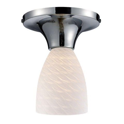 Celina 1 Light Semi Flush In Polished Chrome And White Swirl Glass Semi Flushmount Elk Lighting 
