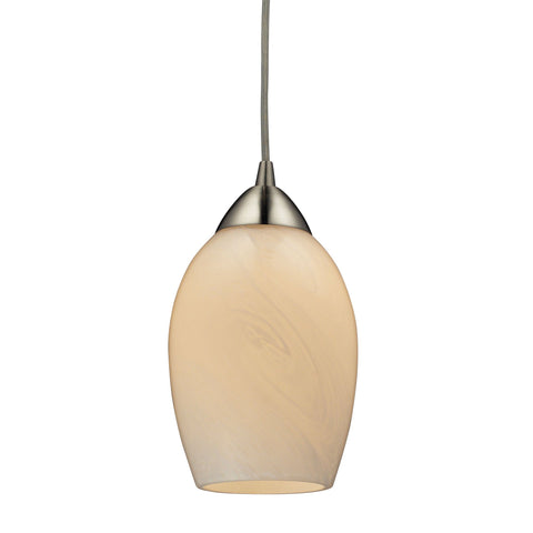 Favela LED Pendant In Satin Nickel And Cocoa Glass Ceiling Elk Lighting 