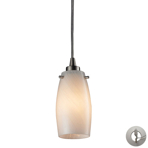 Favelita Pendant In Satin Nickel And Cocoa Glass - Includes Recessed Lighting Kit Ceiling Elk Lighting 