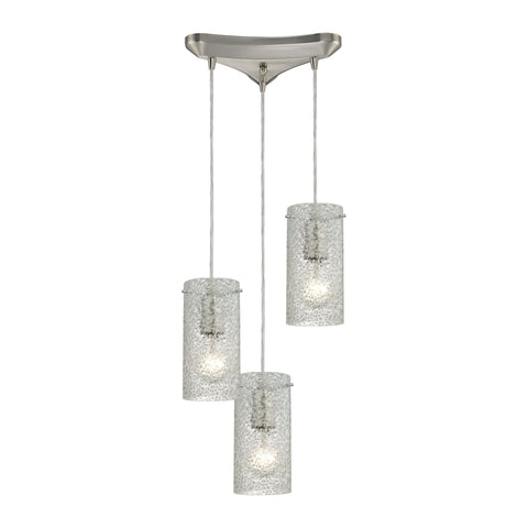 Ice Fragments 3 Light Pendant In Satin Nickel And Clear Glass Ceiling Elk Lighting 