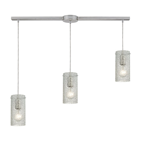 Ice Fragments 3 Light Pendant In Satin Nickel And Clear Glass Ceiling Elk Lighting 