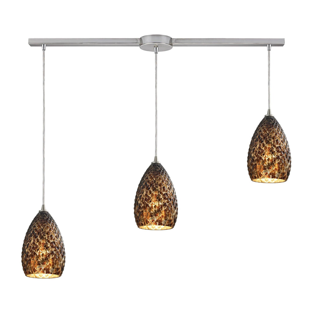 Geval 3 Light Pendant In Satin Nickel Ceiling Elk Lighting 