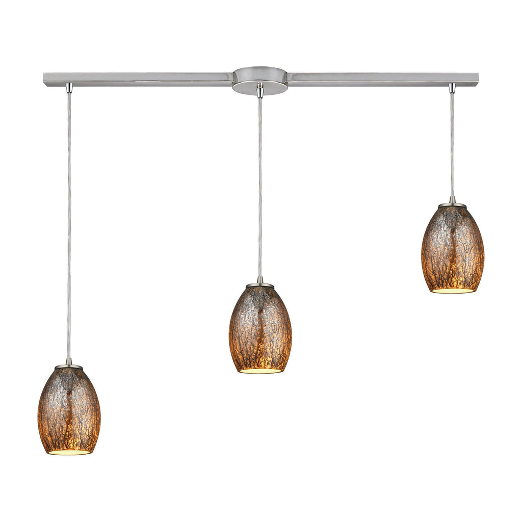 Venture 3 Light Pendant In Satin Nickel Ceiling Elk Lighting 