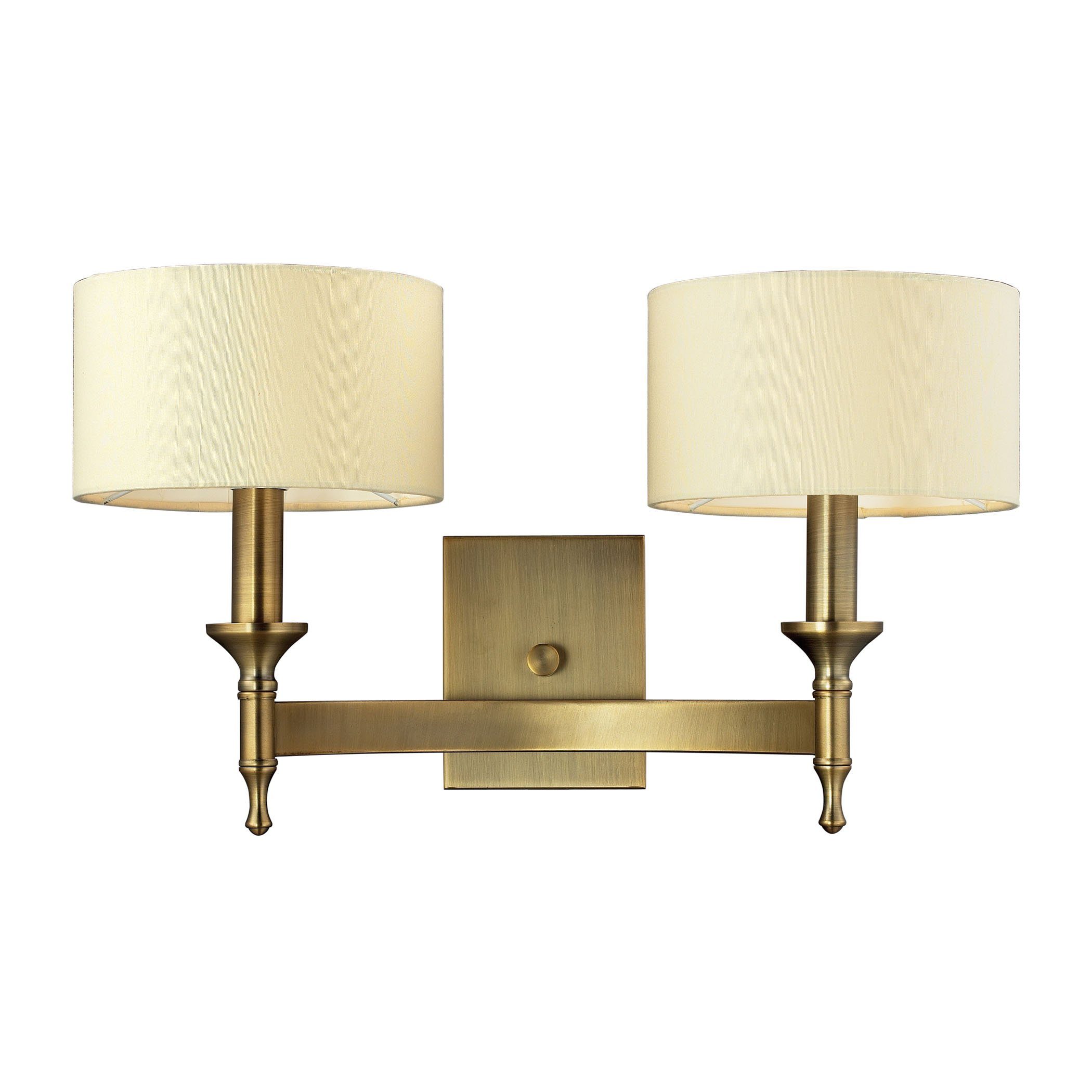 Pembroke 2 Light Wall Sconce In Brushed Antique Brass Wall Sconce Elk Lighting 