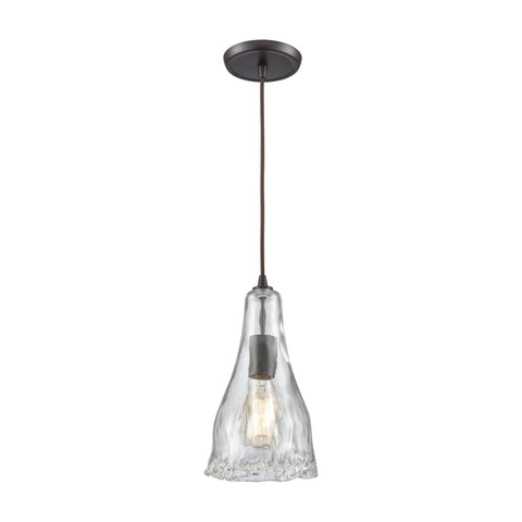 Hand-Formed Glass 1 Pendant Oil Rubbed Bronze Ceiling Elk Lighting 