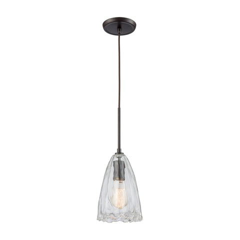 Hand-Formed Glass 1 Pendant Oil Rubbed Bronze Ceiling Elk Lighting 