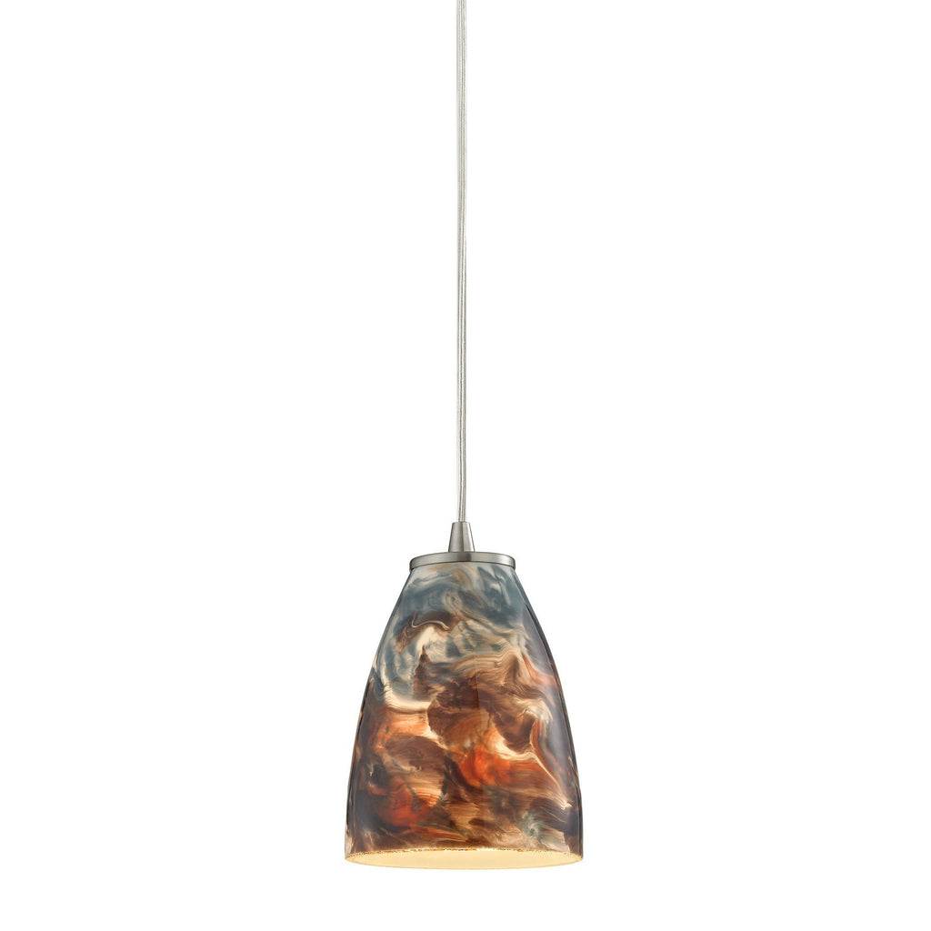 Abstractions 7"w Satin Nickel Mini Pendant Ceiling Elk Lighting Default Value 