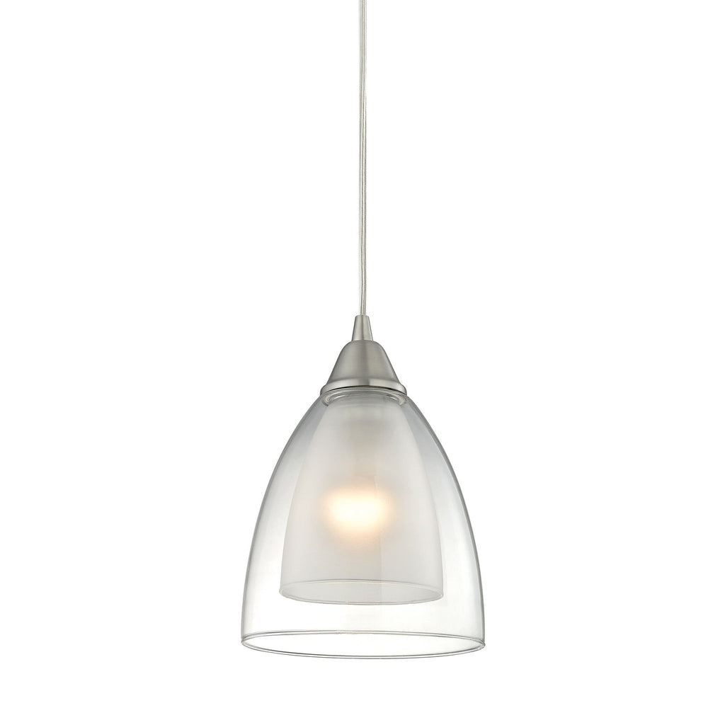 Layers Pendant In Satin Nickel And Clear Glass Ceiling Elk Lighting 