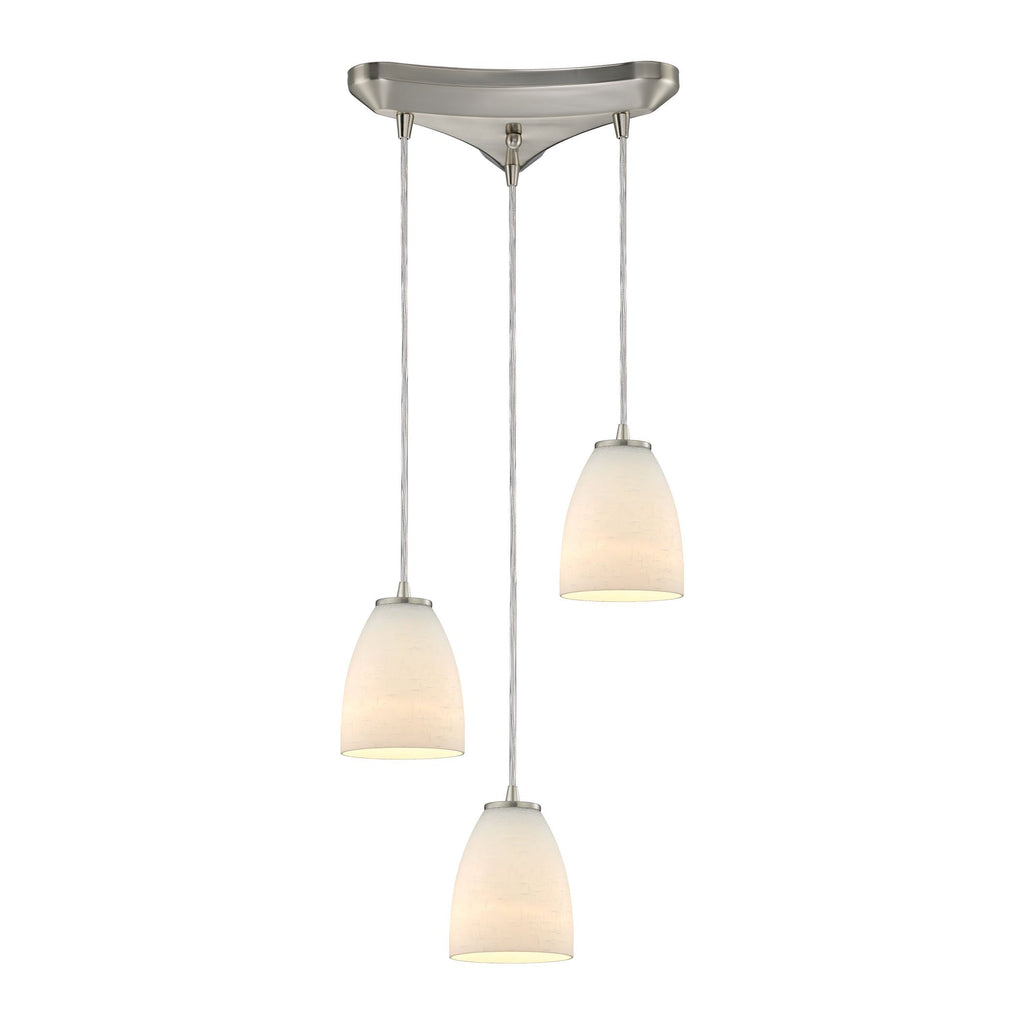 Sandstorm 3 Light Pendant In Satin Nickel Ceiling Elk Lighting 