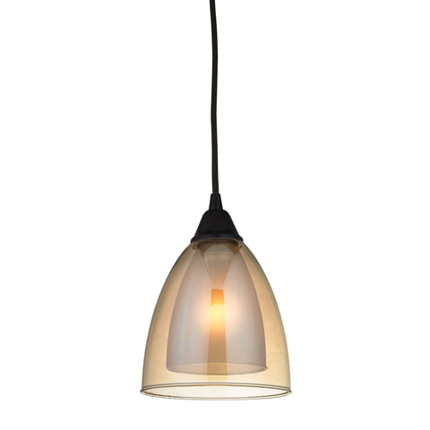 Layers Pendant In Oil Rubbed Bronze And Amber Teak Glass Ceiling Elk Lighting 