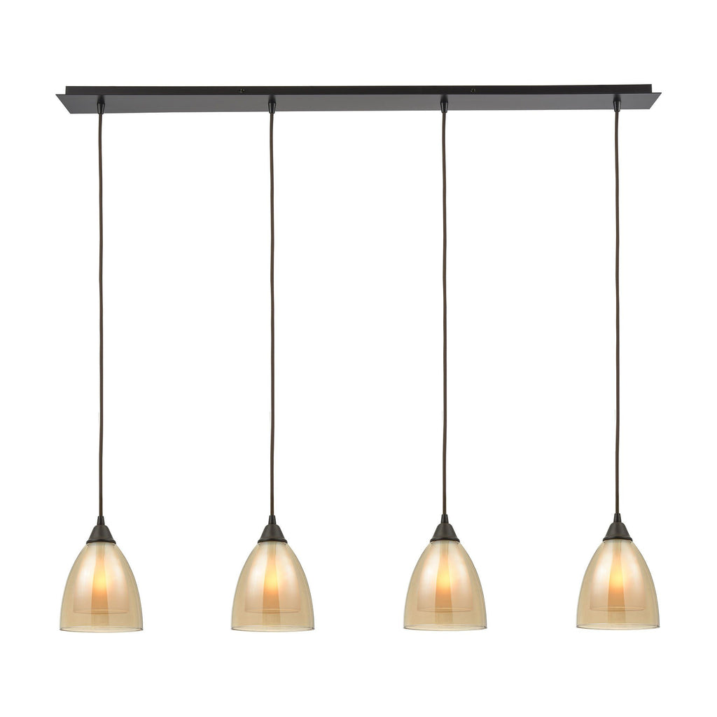 Layers 4 Light Linear Pendant In Oil Rubbed Bronze Ceiling Elk Lighting 