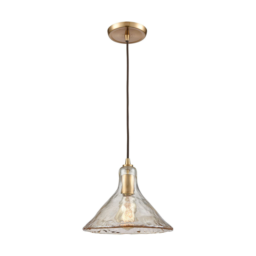 Hand-Formed Glass 1 Pendant Satin Brass Ceiling Elk Lighting 