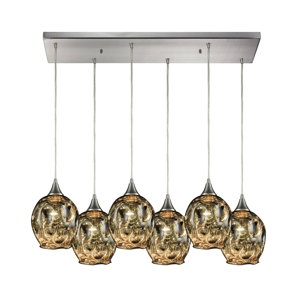 Morph 6 Pendant Satin Nickel Ceiling Elk Lighting 