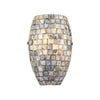 Capri 1-Light Sconce in Satin Nickel with Glass/Gray Capiz Shells Wall Elk Lighting 