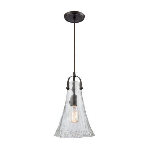 Hand-Formed Glass 1 Pendant Oil Rubbed Bronze Ceiling Elk Lighting 