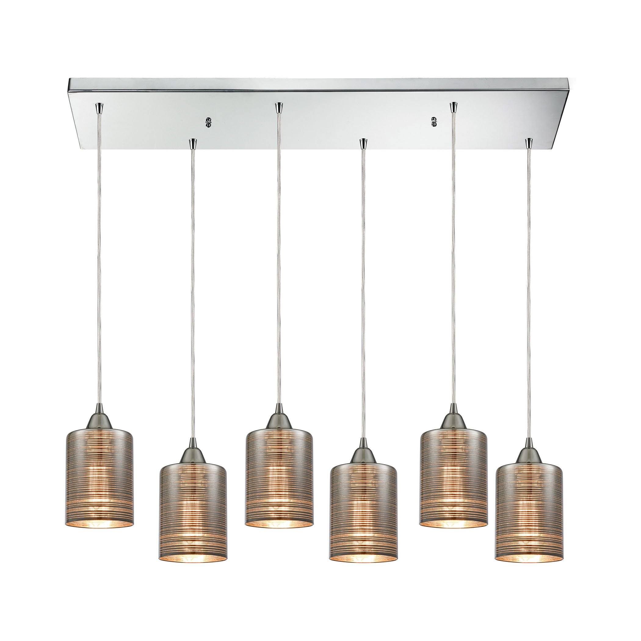 Plated Rings 6 Pendant Polished Chrome Ceiling Elk Lighting 