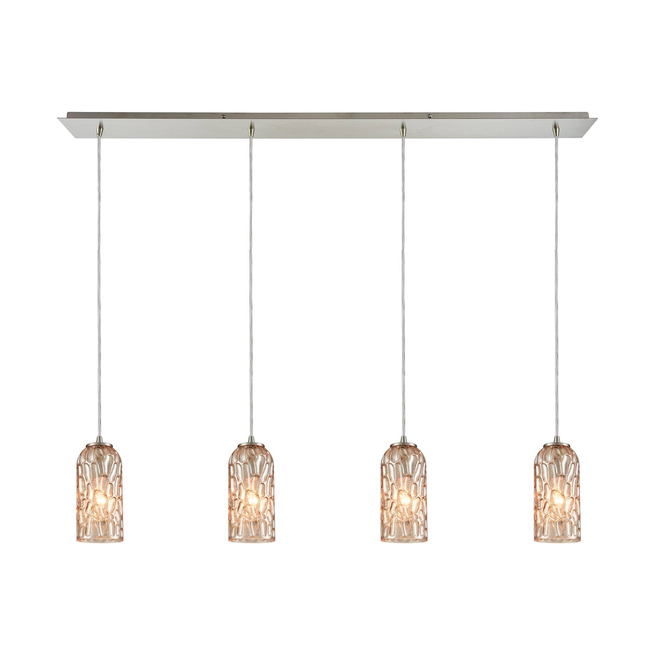 Ansegar 4 Pendant Satin Nickel Ceiling Elk Lighting 