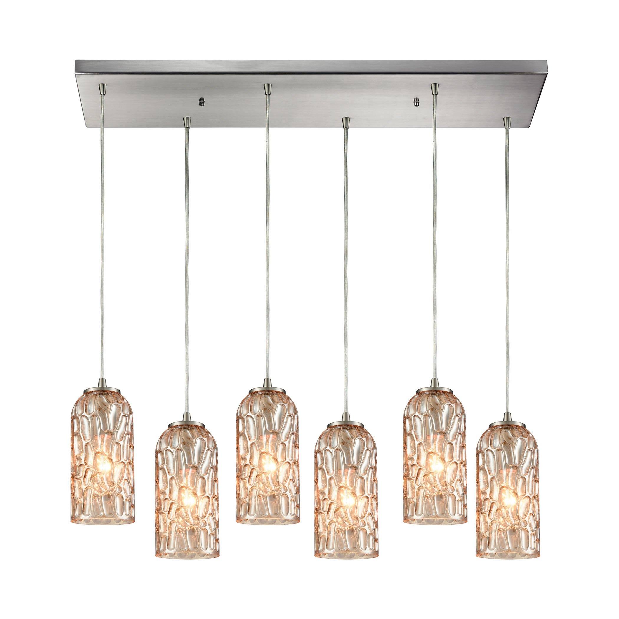 Ansegar 6 Pendant Satin Nickel Ceiling Elk Lighting 