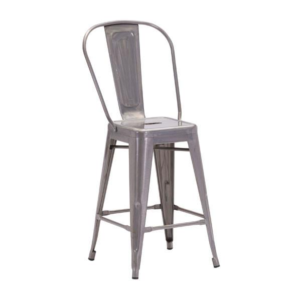 Elio Counter Chair Gunmetal (Set of 2) Furniture Zuo 
