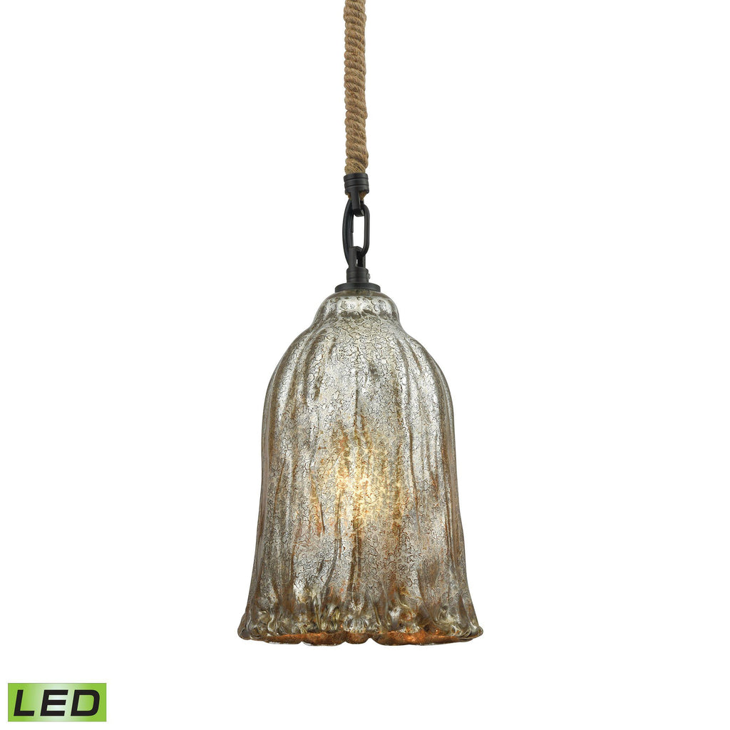 Hand Formed Glass LED Pendant In Oil Rubbed Bronze Ceiling Elk Lighting 