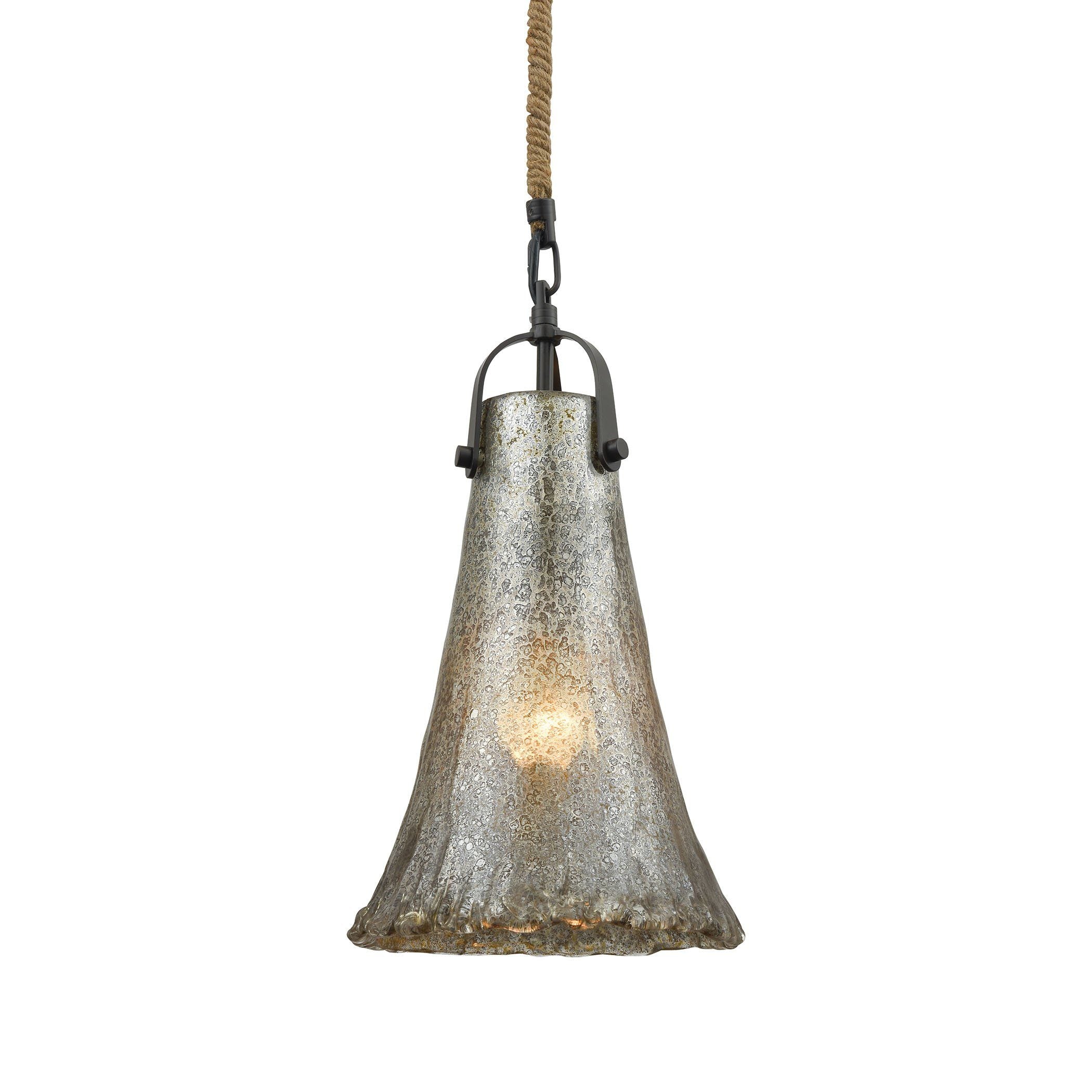 Hand Formed Glass Pendant In Oil Rubbed Bronze Ceiling Elk Lighting 