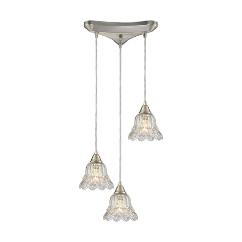 Walton 3 Pendant Satin Nickel Ceiling Elk Lighting 