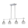 Kersey 4-Light Island Light in Polished Chrome with Clear Crystal Ceiling Elk Lighting 