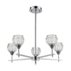 Kersey 5-Light Chandelier in Polished Chrome with Clear Crystal Ceiling Elk Lighting 