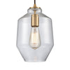 Barrel Series 7"w Brass Mini Pendant with Clear Glass Ceiling Elk Lighting 