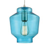 Barrel 8"w Satin Nickel Mini Pendant with Aqua Glass Ceiling Elk Lighting 
