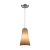 Connor 6"w Satin Nickel Pendant with Peach Glass Shade Ceiling Elk Lighting Default Value 