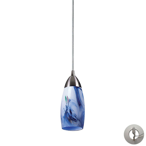 Milan Pendant In Satin Nickel And Mountain Glass - Includes Recessed Lighting Kit Ceiling Elk Lighting 