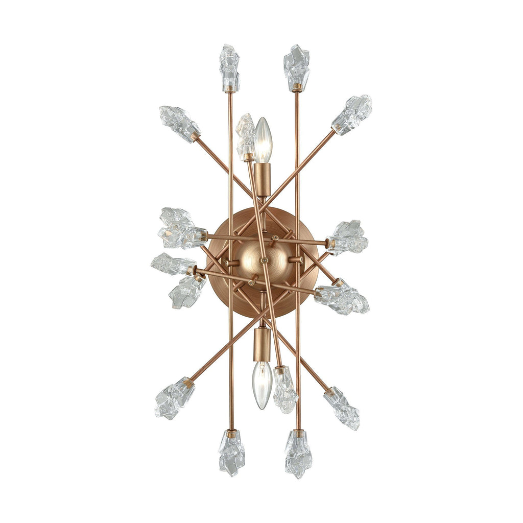 Serendipity 2 Light Sconce In Matte Gold With Clear Bubble Glass Wall Sconce Elk Lighting 