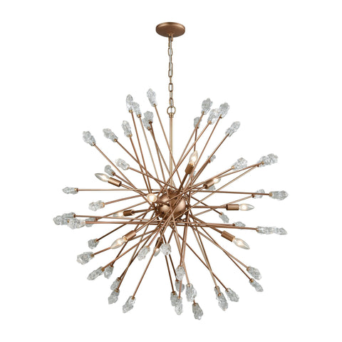 Serendipity 9 Light Chandelier In Matte Gold With Clear Bubble Glass Ceiling Elk Lighting 