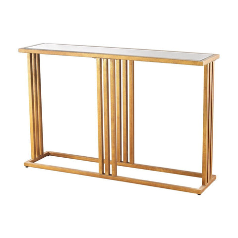 Andy Console In Gold Leaf And Clear Mirror Furniture Dimond Home 