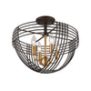 Concentric 16"w Bronze Semi Flush Mount with Clear Crystal Beads Ceiling Elk Lighting 