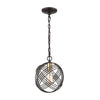 Concentric 1-Light Mini Pendant in Oil Rubbed Bronze with Clear Crystal Beads Ceiling Elk Lighting 