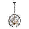 Concentric 5-Light Pendant in Oil Rubbed Bronze with Clear Crystal Beads Ceiling Elk Lighting 