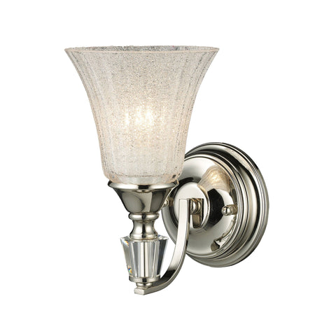 Lincoln Square 1 Light Wall Sconce In Polished Nickel And Clear Crystalline Glass Wall Sconce Elk Lighting 