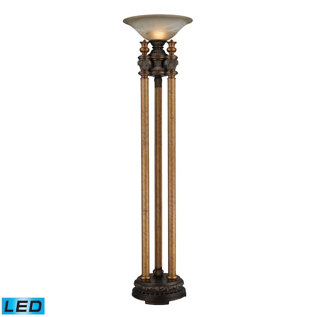 Athena 1 Light LED Torchiere Floor Lamp In Athena Bronze Lamps Dimond Lighting 