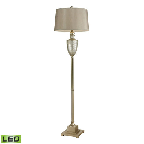 Elmira Antique Mercury Glass LED Floor Lamp With Silver Accents Lamps Dimond Lighting 