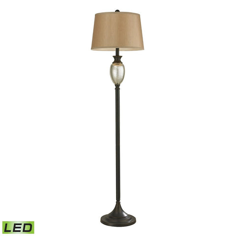 Caledon Antique Mercury Glass LED Floor Lamp With Bronze Accents Lamps Dimond Lighting 