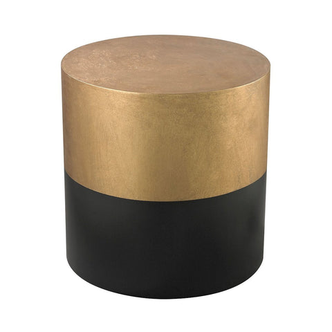 Draper 16" Drum Table In Black And Gold Furniture Dimond Home 