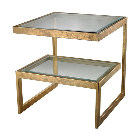Key Side Table In Gold Leaf Furniture Dimond Home 